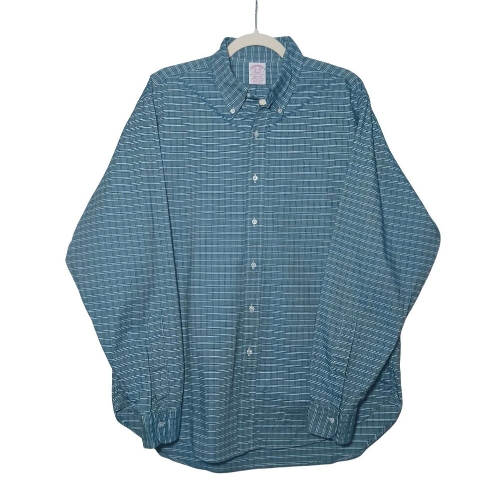 Brooks‎ Brothers Makers Madison Fit Cotton Longsleeve Shirt 16.5/36 Blue Plaid